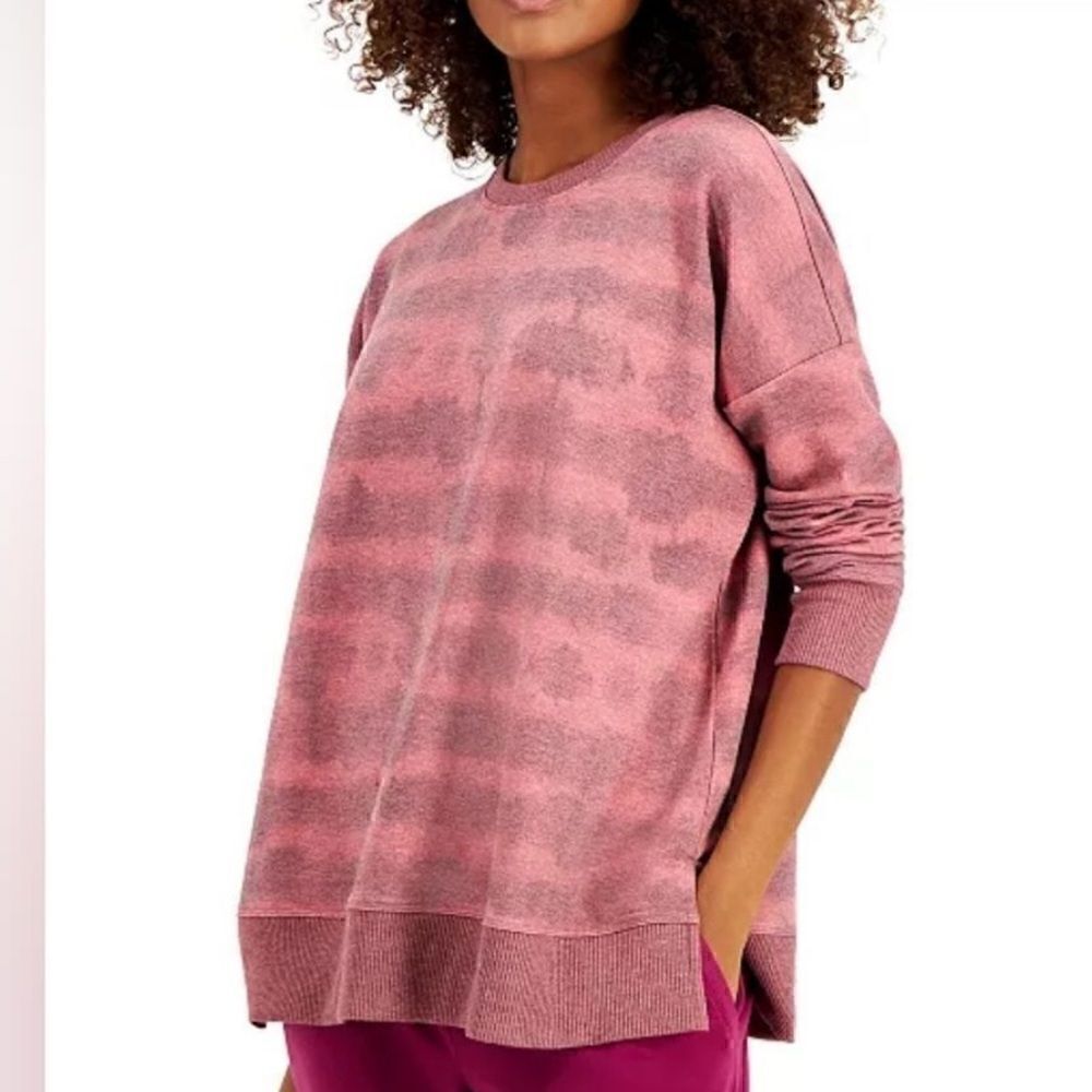 Ideology Women's Tie-Dyed Long-Sleeve Shirt, large rosetta